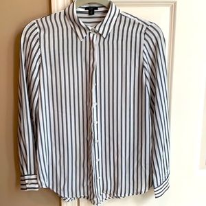 Ann Taylor Striped Button Front Blouse